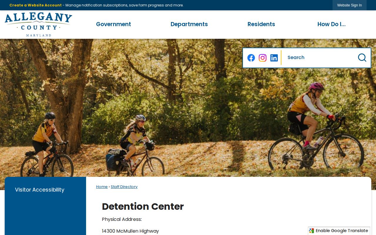 Allegany County Detention Center release records directory and contact source