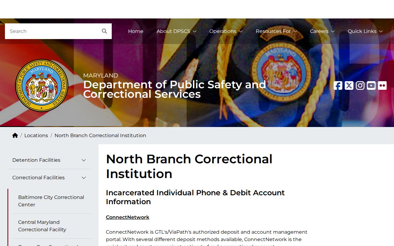 North Branch Correctional Institution release records and official facility page